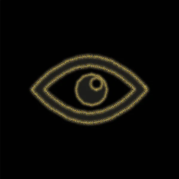 ブラックを背景にゴールドの輝き輝く輝きのクリスマスの黄金の装飾 ベクトルアイコン Eye Esp — ストックベクタ