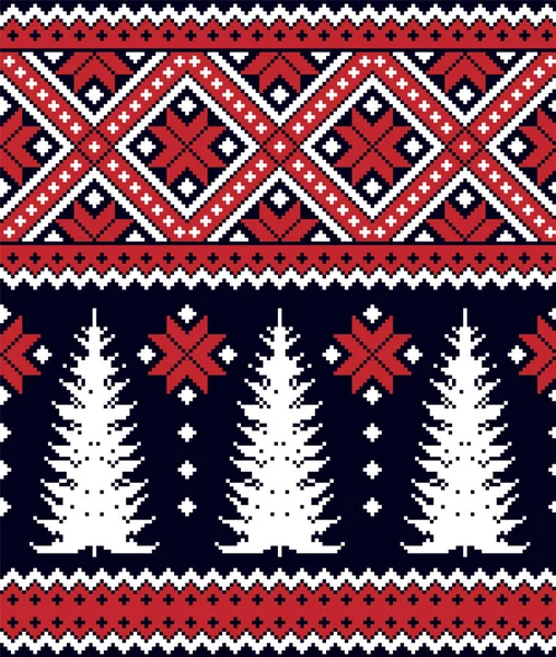 Año Nuevo Patrón Navidad Pixel Vector Ilustración — Archivo Imágenes Vectoriales