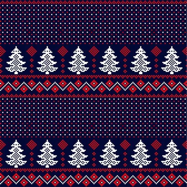 Año Nuevo Patrón Navidad Pixel Vector Ilustración — Vector de stock