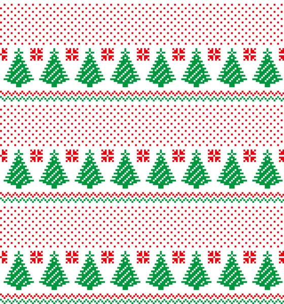 Ano Novo Padrão Natal Pixel Vetor Ilustração — Vetor de Stock