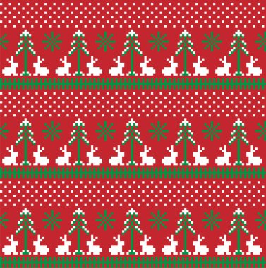 Yılbaşı desenli piksel çizimi