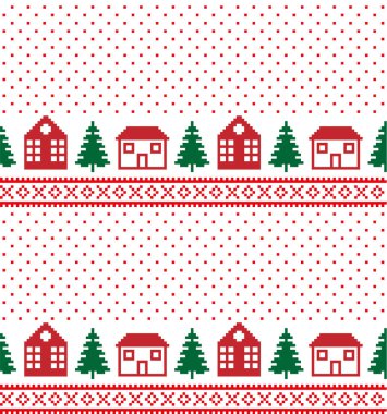 Yılbaşı desenli piksel çizimi