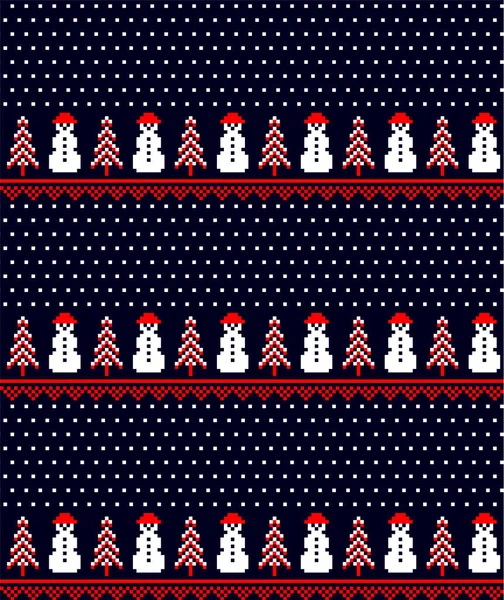 Nový Rok Vánoční Vzor Pixel Vektorové Ilustrace — Stockový vektor