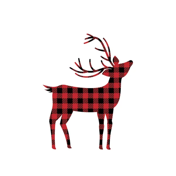 Padrão Veado Buffalo Plaid Fundo Festivo Para Design Impressão — Vetor de Stock