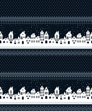 Noel ve Yeni Yıl şablonu. Yün örgü süveter tasarımı. Duvar kâğıdı kaplama tekstil baskısı. 10 saniye.