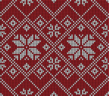 Noel ve Yeni Yıl şablonu. Yün örgü süveter tasarımı. Duvar kâğıdı kaplama tekstil baskısı. 10 saniye.