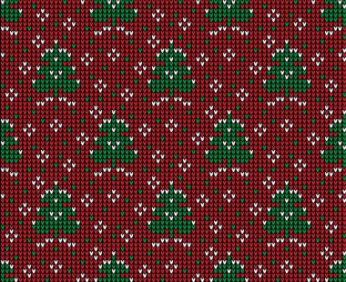 Noel ve Yeni Yıl şablonu. Yün örgü süveter tasarımı. Duvar kâğıdı kaplama tekstil baskısı. 10 saniye.