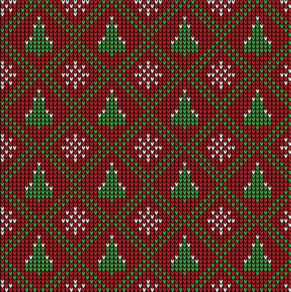 Padrão Natal Ano Novo Tricotado Camisola Tricô Design Papel Parede — Vetor de Stock