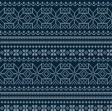 Noel ve Yeni Yıl şablonu. Yün örgü süveter tasarımı. Duvar kâğıdı kaplama tekstil baskısı. 10 saniye.