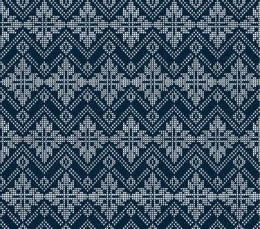 Noel ve Yeni Yıl şablonu. Yün örgü süveter tasarımı. Duvar kâğıdı kaplama tekstil baskısı. 10 saniye.