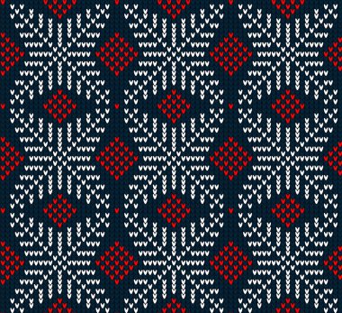 Noel ve Yeni Yıl şablonu. Yün örgü süveter tasarımı. Duvar kâğıdı kaplama tekstil baskısı. 10 saniye.