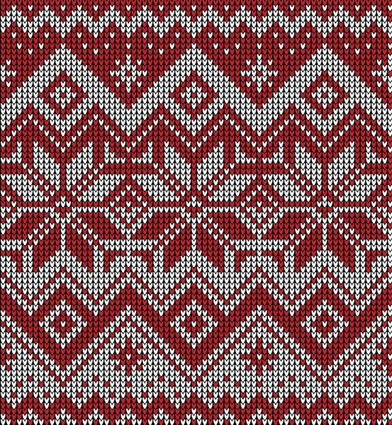 Gestricktes Muster Für Weihnachten Und Neujahr Strickpullover Design Aus Wolle — Stockvektor