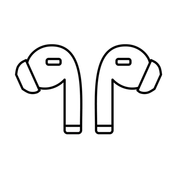 Esboço Vetor Airpods Ícone Isolado Fundo Branco Esp — Vetor de Stock