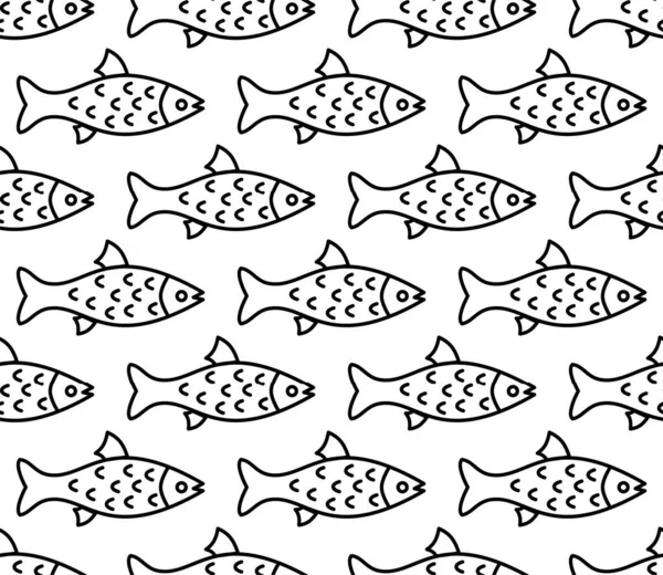 Bel Pesce Sfondo Bambini Modello Senza Soluzione Continuità Esp — Vettoriale Stock