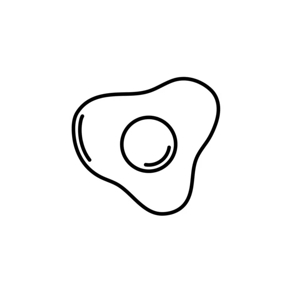 Контур Векторного Спорта Питание Жареные Яйца Значок Изолирован Белом Фоне — стоковый вектор