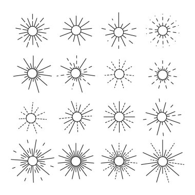 Ana hatlı vektör havai fişek simgesi beyaz arkaplanda izole edildi. esp