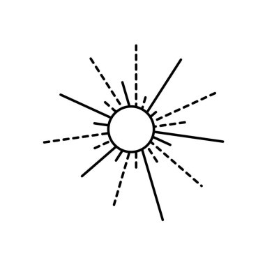Ana hatlı vektör havai fişek simgesi beyaz arkaplanda izole edildi. esp