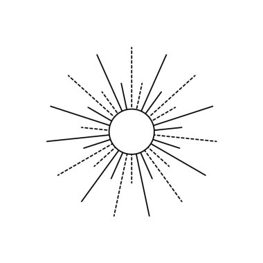 Ana hatlı vektör havai fişek simgesi beyaz arkaplanda izole edildi. esp