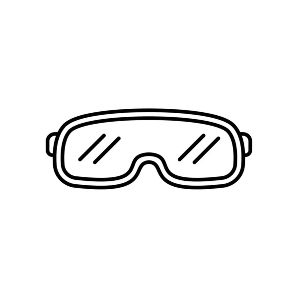 Taslak Vektör Güvenlik Gözlüğü Simgesi Beyaz Arkaplanda Izole Edildi Esp — Stok Vektör