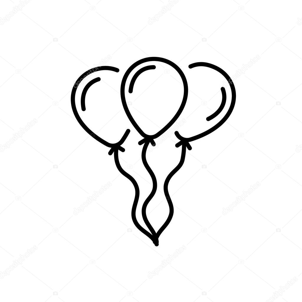 Outline vector balloons icon isolated on white background. esp