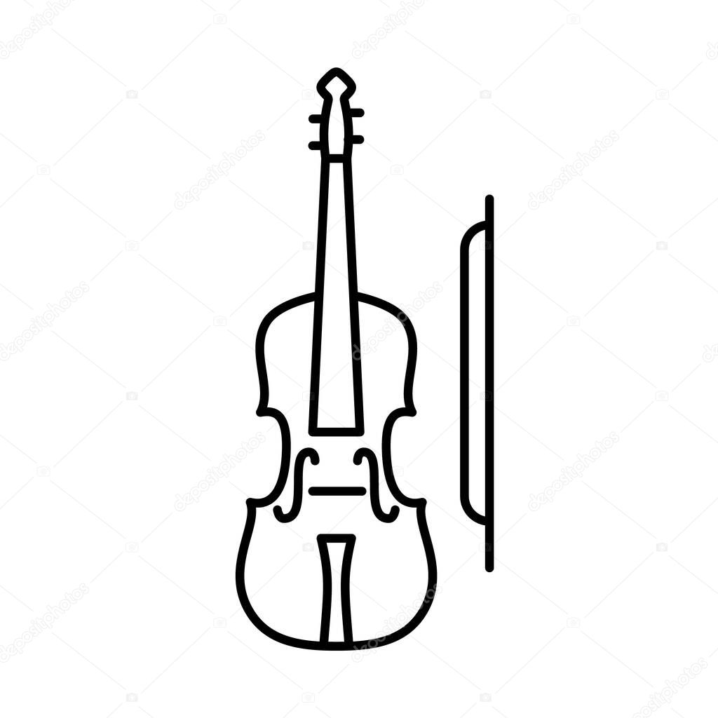 Violin icon. simple outline violin vector icon. on white background. esp