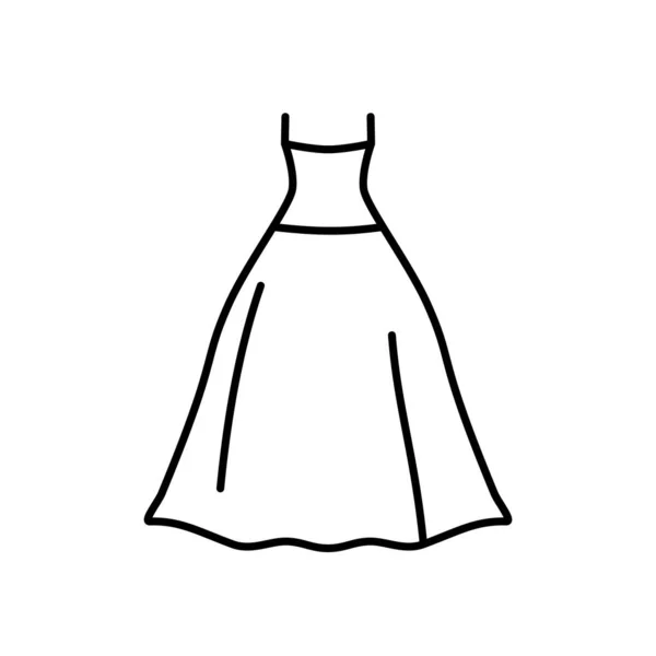 Περίγραμμα Απλό Διάνυσμα Γαμήλιο Φόρεμα Εικονίδιο Απομονώνονται Λευκό Φόντο Εσπ — Διανυσματικό Αρχείο
