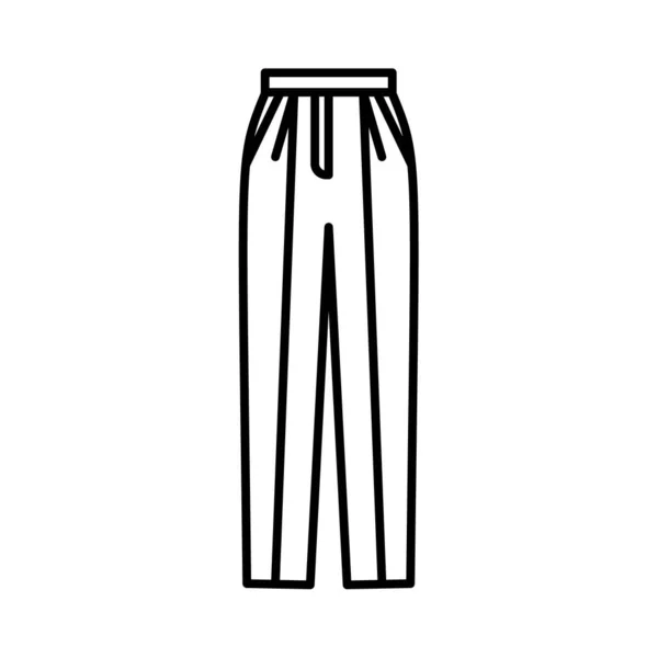 Obrys Jednoduché Vektorové Kalhoty Ikona Izolované Bílém Pozadí Eps — Stockový vektor