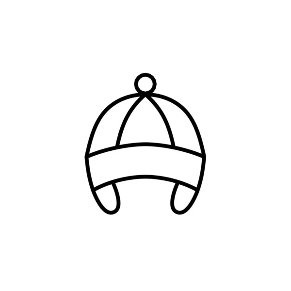 Esquema Icono Sombrero Vector Simple Aislado Sobre Fondo Blanco Eps — Vector de stock