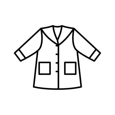 Taslak, beyaz arkaplanda izole edilmiş basit bir taşıyıcı bebek önlüğü simgesi. eps