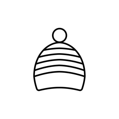 Taslak, beyaz arkaplanda izole edilmiş basit vektör şapka simgesi. eps