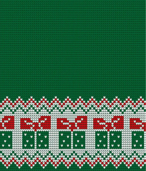 Patrón Punto Navidad Año Nuevo Diseño Suéter Punto Lana Papel — Vector de stock