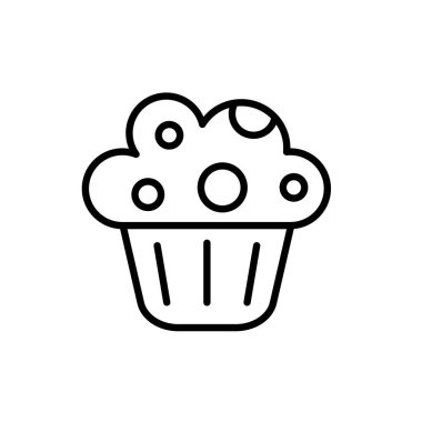 Beyaz arkaplanda izole edilmiş basit vektör kek simgesi. eps