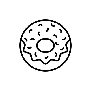 Taslak, basit vektör çörek simgesi beyaz arkaplanda izole edildi. Bölüm 10