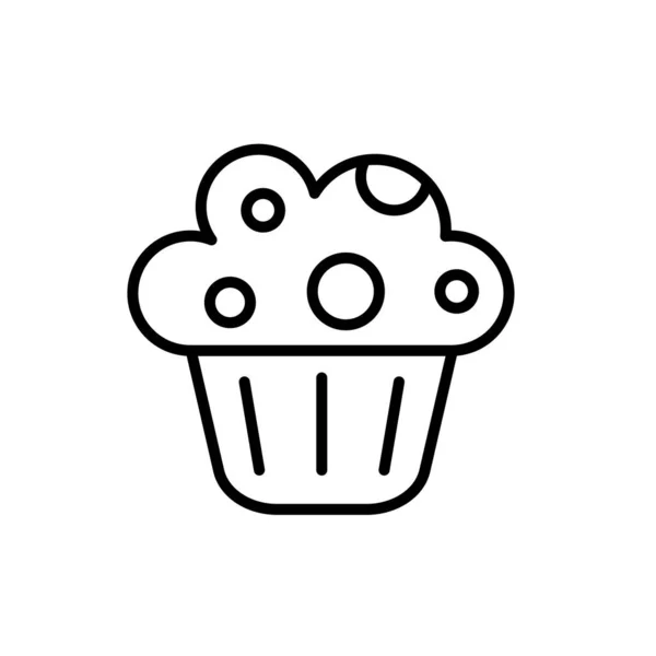 Esquema Icono Simple Cupcake Vector Aislado Sobre Fondo Blanco Eps — Archivo Imágenes Vectoriales