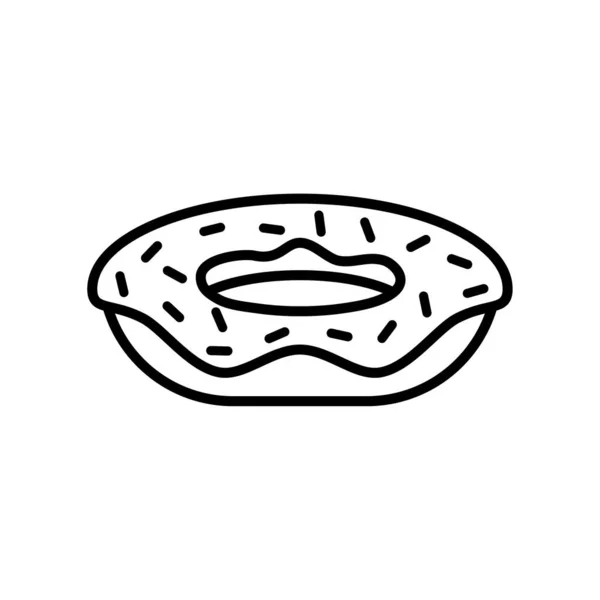 Контур Простой Векторный Пончик Значок Изолирован Белом Фоне Eps010 — стоковый вектор