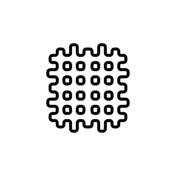 Контур Простой Векторный Значок Вафли Изолирован Белом Фоне Eps — стоковый вектор
