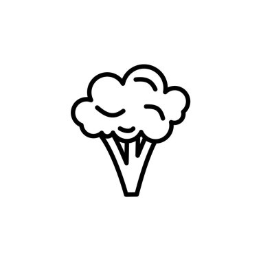 Taslak, beyaz arkaplanda izole edilmiş basit vektör brokoli simgesi. 10 saniye.