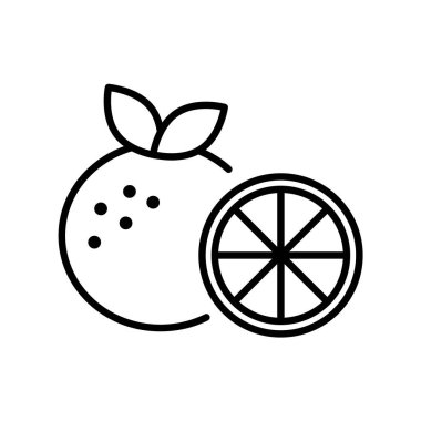 Beyaz arkaplanda izole edilmiş basit vektör mandarin simgesi. 10 saniye.