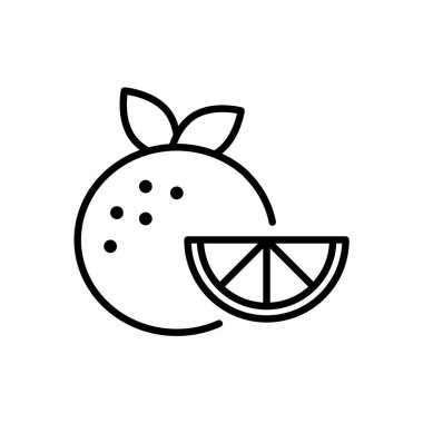 Beyaz arkaplanda izole edilmiş basit vektör mandarin simgesi. 10 saniye.