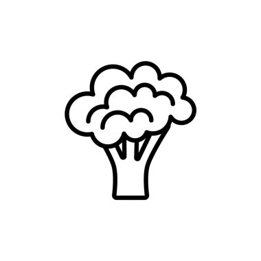 Taslak, beyaz arkaplanda izole edilmiş basit vektör brokoli simgesi. 10 saniye.