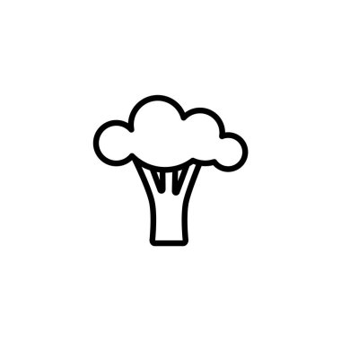 Taslak, beyaz arkaplanda izole edilmiş basit vektör brokoli simgesi. 10 saniye.