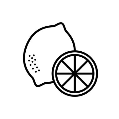 Taslak, beyaz arkaplanda izole edilmiş basit vektör limon simgesi. 10 saniye.