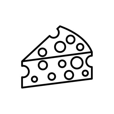 Taslak, beyaz arkaplanda izole edilmiş basit vektör peynir simgesi. 10 saniye.