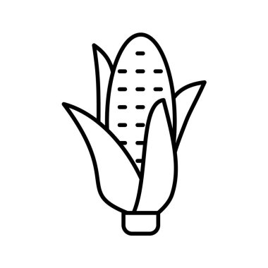 Taslak, beyaz arkaplanda izole edilmiş basit bir mısır ikonu. 10 saniye.