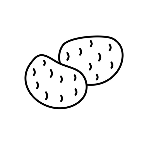 Контур Простой Векторный Картофельный Значок Изолирован Белом Фоне Eps — стоковый вектор
