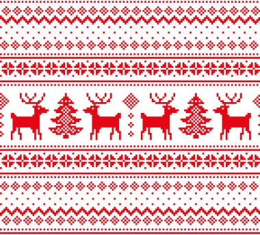 Yılbaşı desenli piksel çizimi.