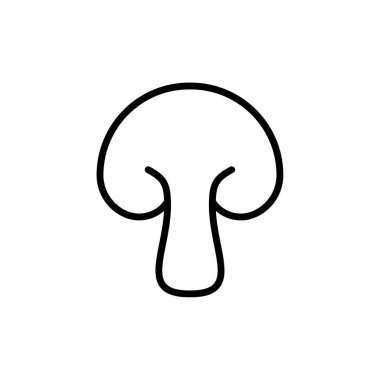 Beyaz arkaplanda izole edilmiş basit vektör mantar simgesi.