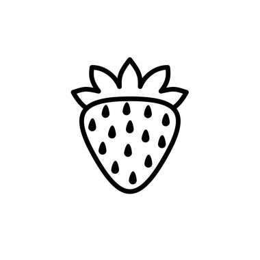 Beyaz arkaplanda izole edilmiş basit çilek ikonu. 10 saniye.