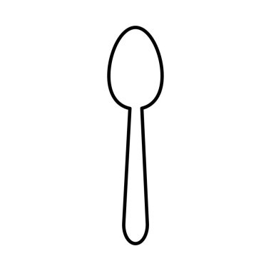 Beyaz arkaplanda izole edilmiş basit bir vektör kaşık simgesi. 10 saniye.
