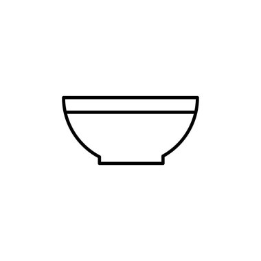 Taslak, beyaz arkaplanda izole edilmiş basit vektör kasesi simgesi. 10 saniye.